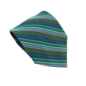 Haband's Mens Necktie 100% Polyester Blue Green Red Striped Tie - 53" x 3.5"